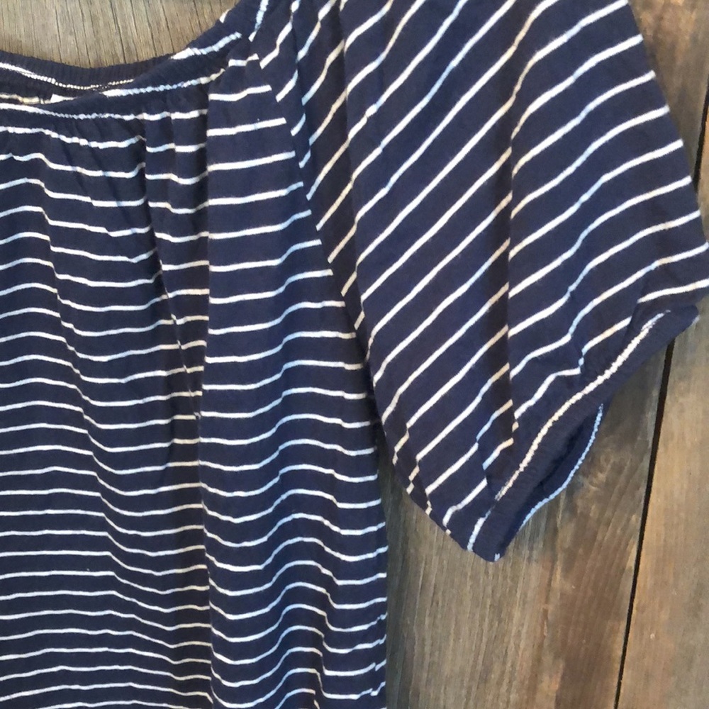Old Navy Cotton Short Sleeve Navy Stripe Top Small Women’s - Picture 2 of 10